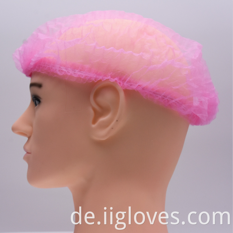 Einweg -medizinische medizinische nicht gewebte Streifenkappe Bouffant Head Cover Haarnetz Operation Arzt Krankenschwester Hut Round Mob Cap